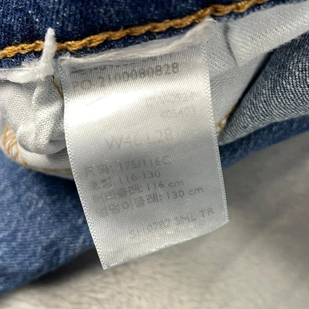 Levi's 505 Jeans Men 46x28 Blue Denim Medium Wash High Rise Red Tab Straight Leg